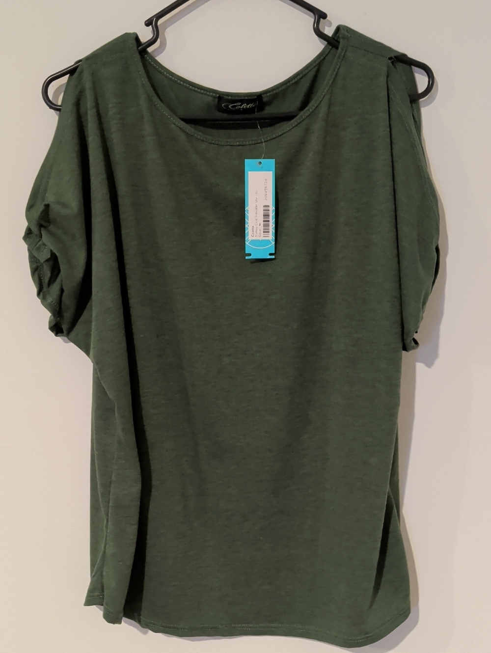 Cato Olive Green Cold-Shoulder Short Sleeve Tee - Women's